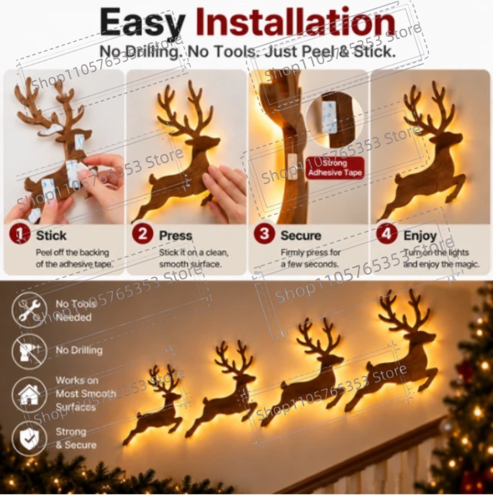 2027 Reindeer Glow Christmas D - Lighting Christmas Decor ulasan dan harga
