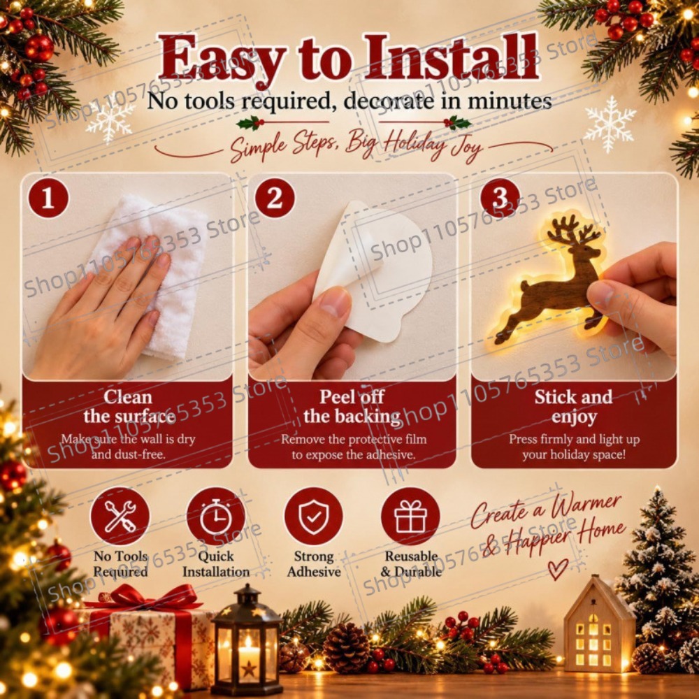 2027 Reindeer Glow Christmas D - Lighting Christmas Decor ulasan dan harga