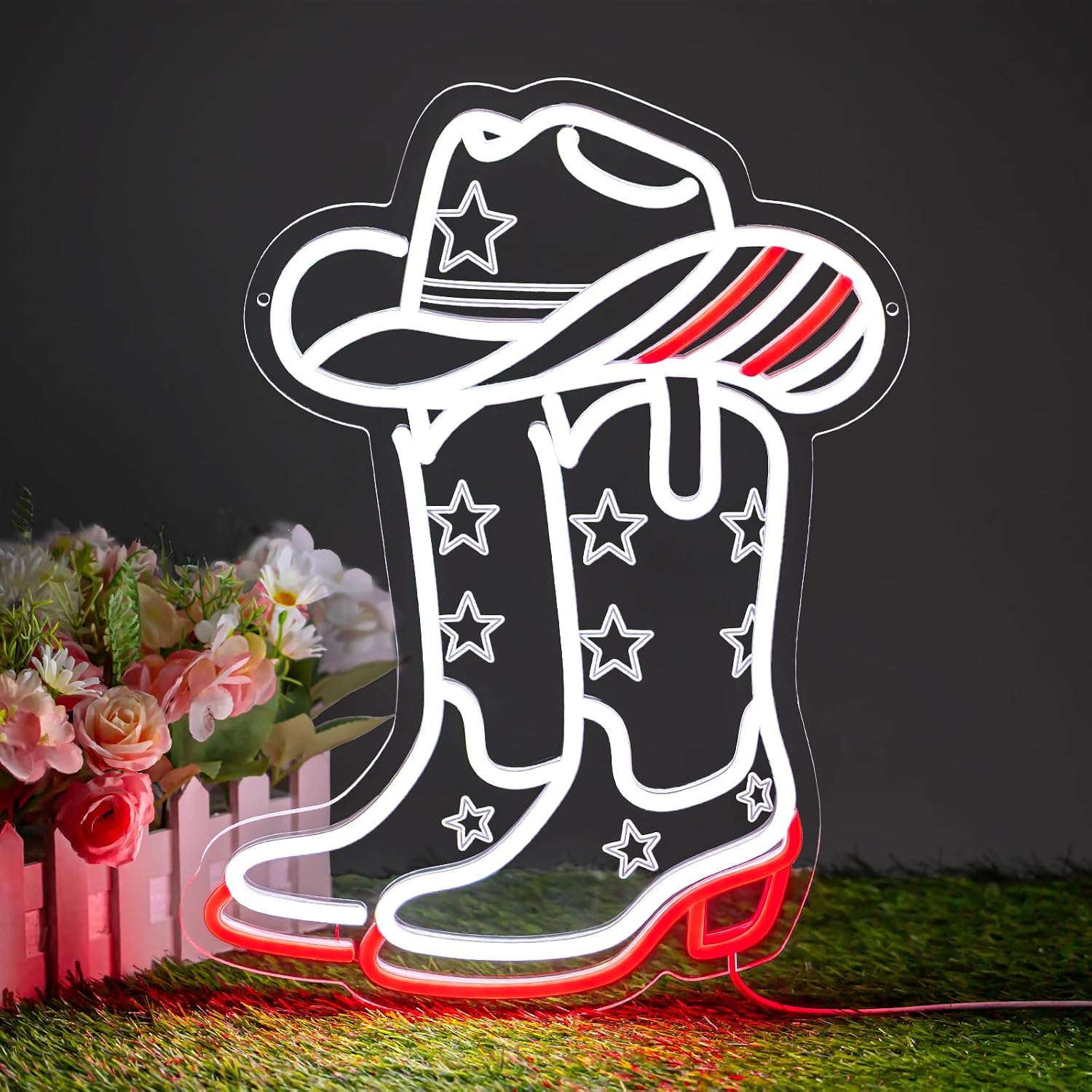 Cowboy Boots and Hat LED Neon  - Lighting Decoration Ideas ulasan dan harga