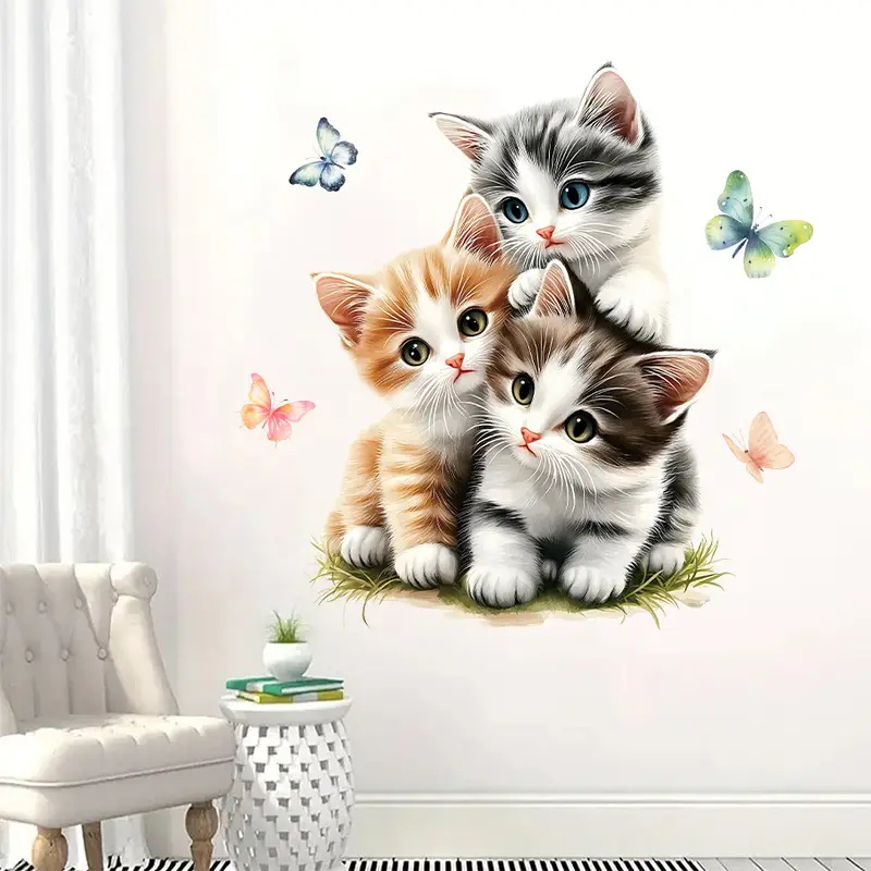 Three Cats with Butterfly Stic - Lighting Mcqueen Bedroom Decor ulasan dan harga