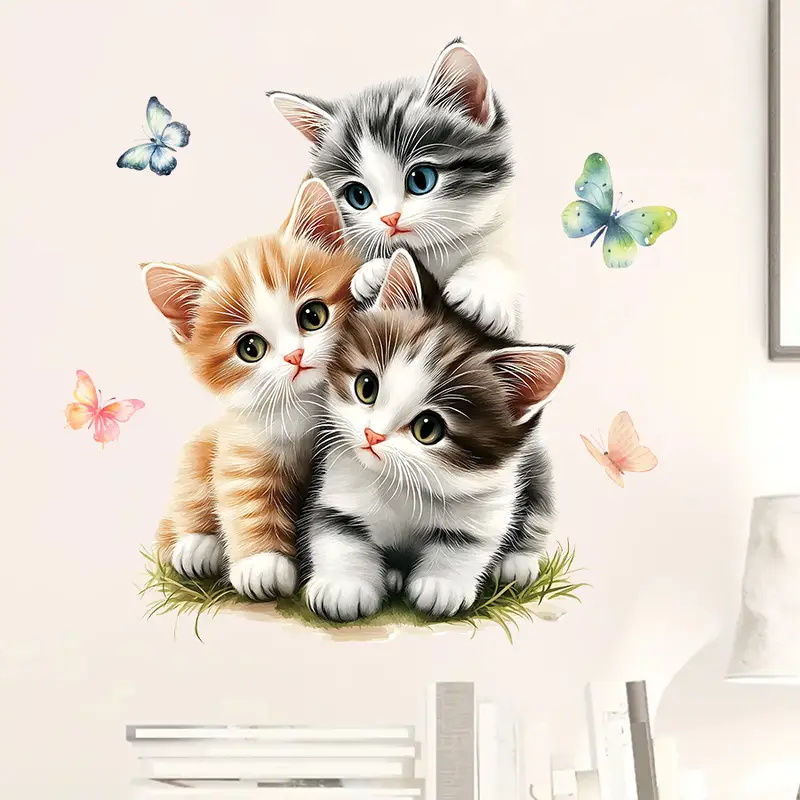 Three Cats with Butterfly Stic - Lighting Mcqueen Bedroom Decor ulasan dan harga