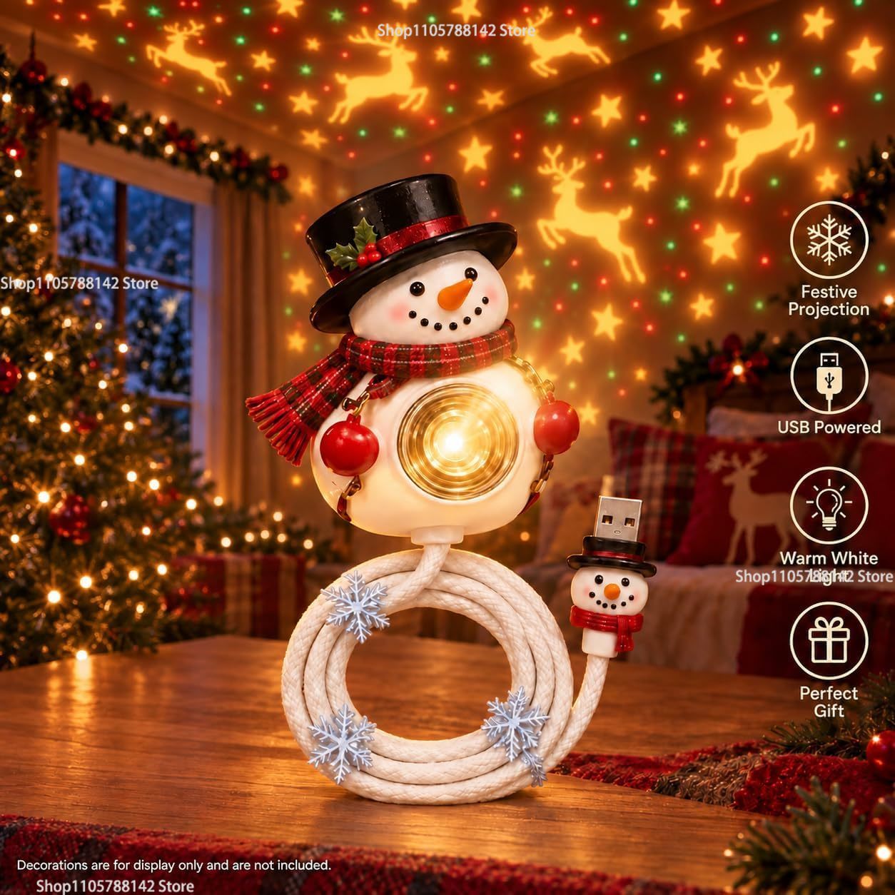 Christmas Snowman USB Christma - Lighting Christmas Decor ulasan dan harga
